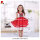 Wholesale girls white lace red tulle dress